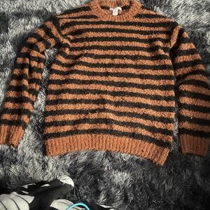 Striped Brown and Black Men's Sweater